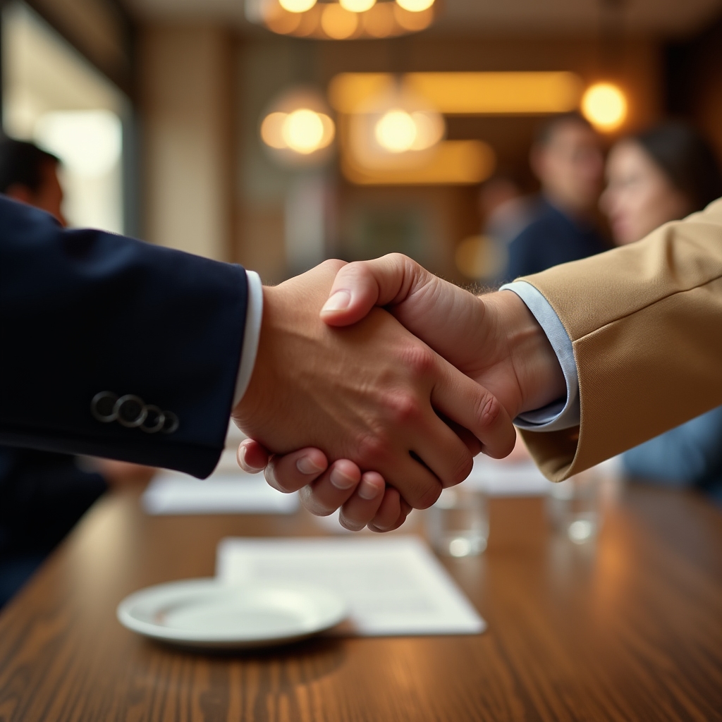 Рукопожатие как символ честных деловых переговоров