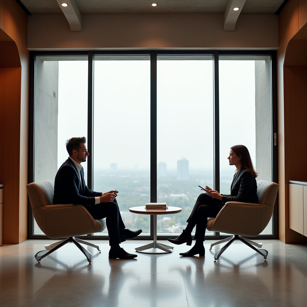 Профессиональная менторская встреча в офисе